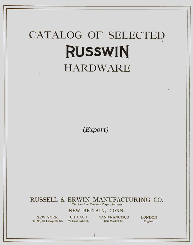 Catalogue of Selected Russwin Hardware - Export cover