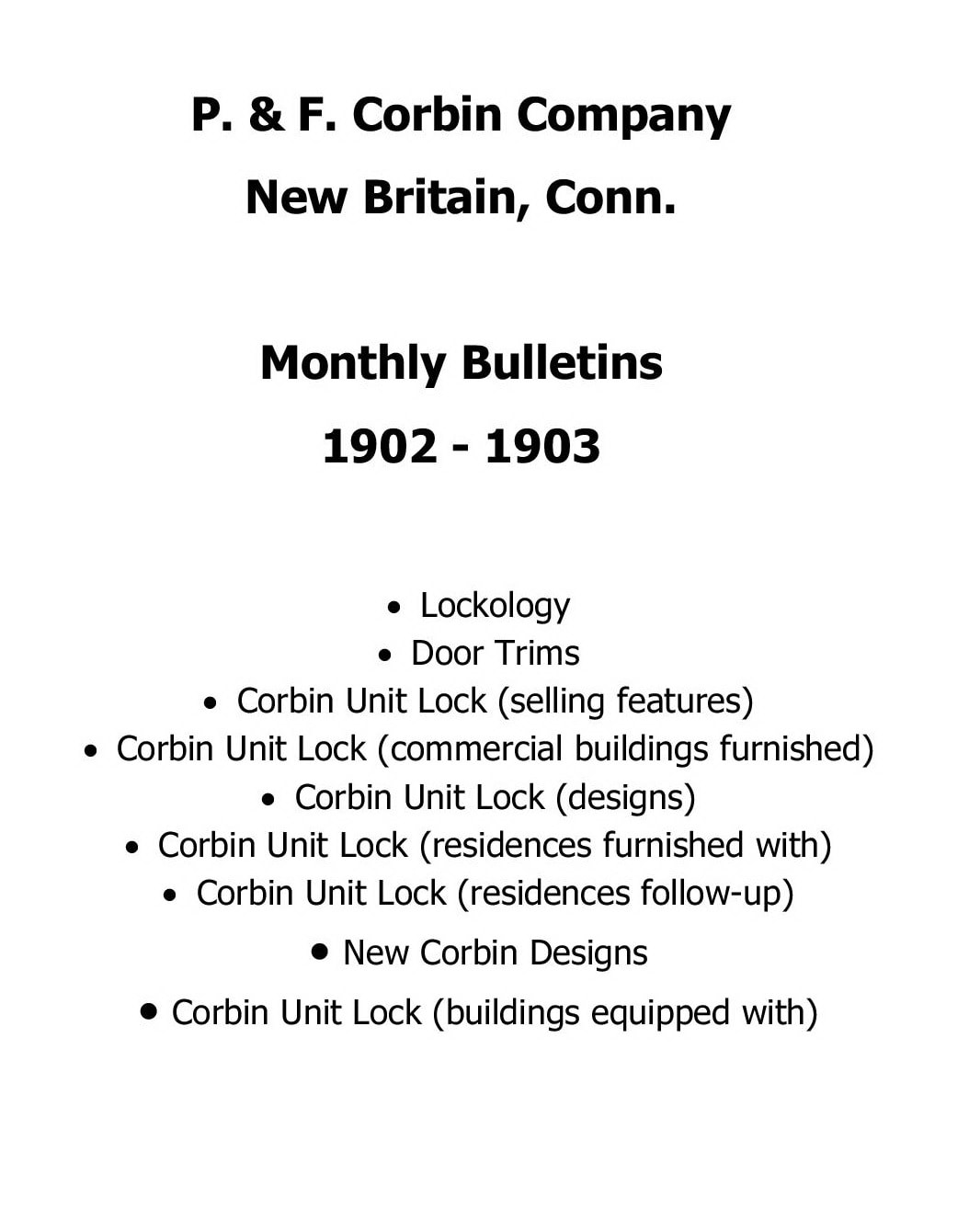Corbinmonthlybulletins cover