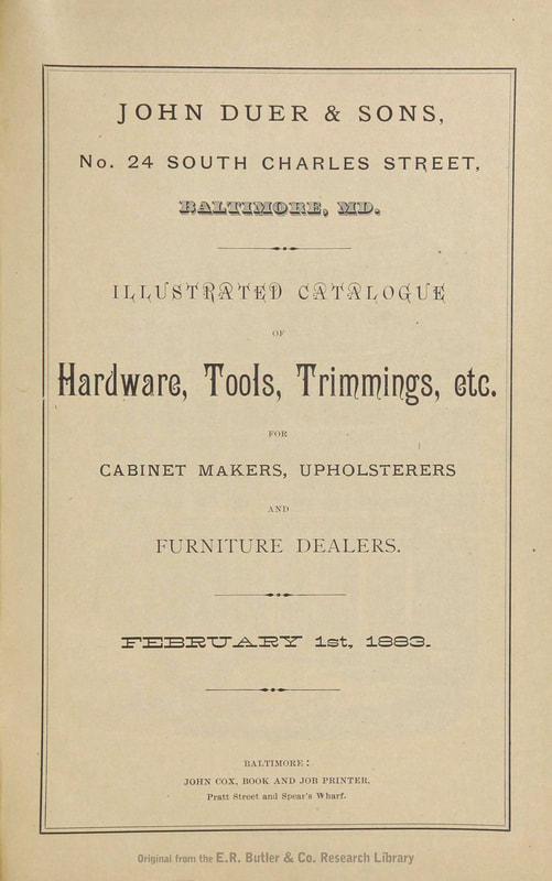Illustrated Catalogue of Hardware, Tools, Trimmings, etc. for Cabinet Makers, Upholsterers and Furniture Dealers cover