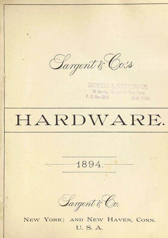 Sargent & Co.’s Hardware cover