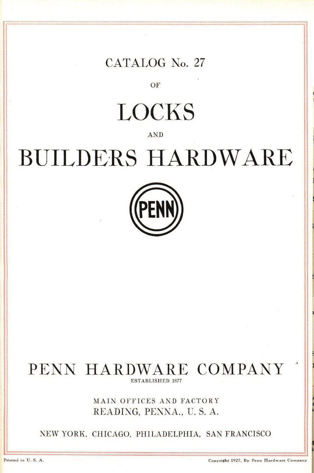 Penn 1927 cover