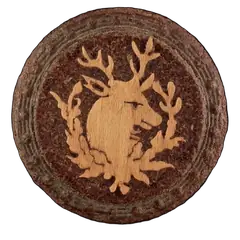 Westlake design with deer facing right, black